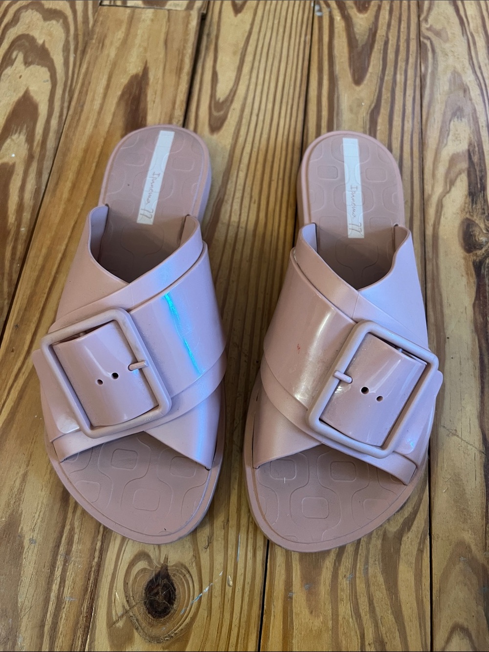 Women's Pink impanema Buckle Slide Sandals